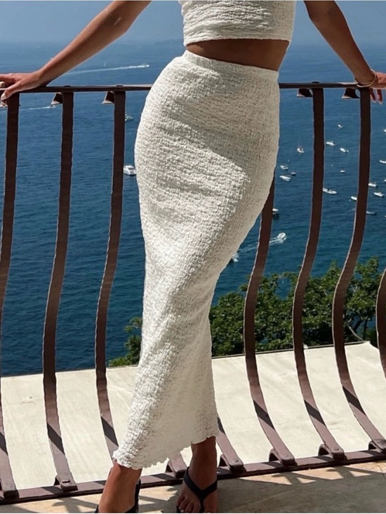 Princess Polly Dresses & Skirts - White Textured Maxi Skirt